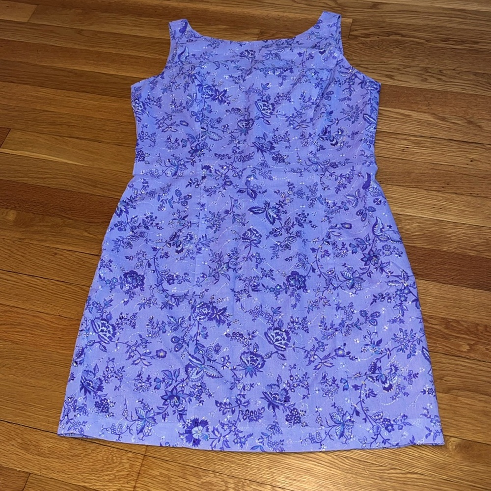 B. Moss Floral Embroidered Sleeveless Dress